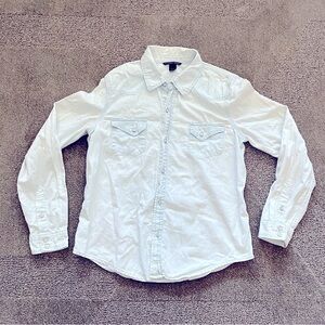 Victoria’s Secret Bleached Denim Button Down Shirt